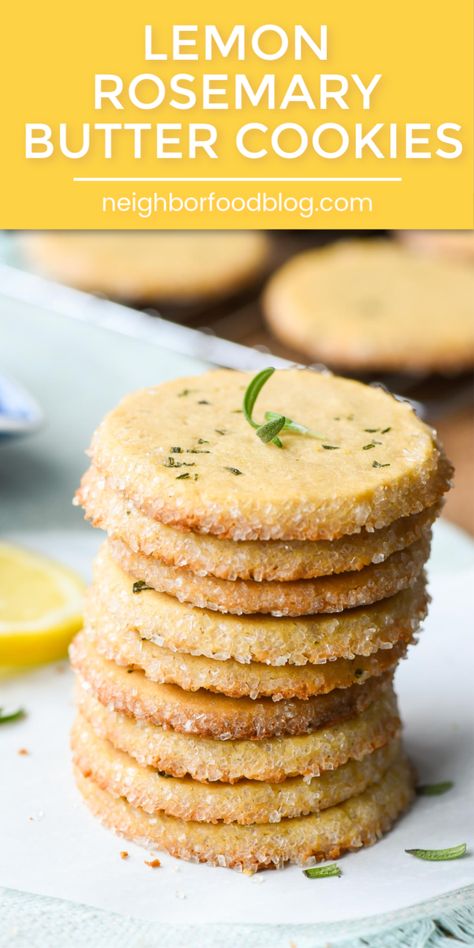 Rosemary Butter, Cookies Photography, Infused Butter, Toffee Cookies, Lemon Rosemary, Spring Desserts, Buttery Cookies, Jar Ideas, Spice Cookies