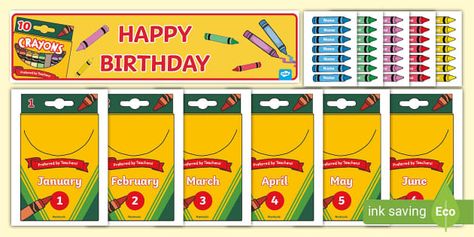 Cocomelon Bulletin Board Ideas, Crayon Box Bulletin Board Ideas, Crayola Preschool Theme, Crayon Theme Classroom Free Printables, Crayons Decorations For Classroom, Crayon Preschool Classroom Theme, Crayon Birthday Board, Crayon Birthday Board Classroom, Crayon Classroom Decor