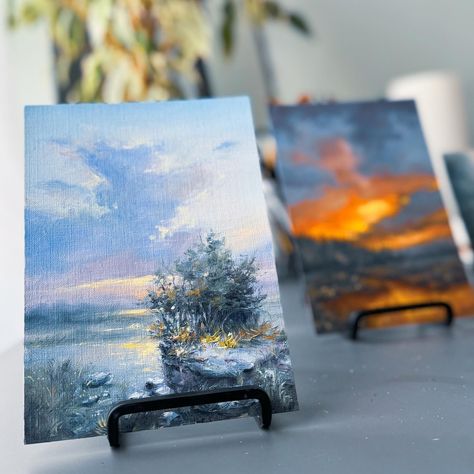 This Friday! New miniature oil paintings will be going live🤍 Pssst, you might want to do some exploring as a Spring Sale is going to happen as well. • ArtDrop, ComingSoon, oil painting, landscape painting, vintage painting, home decor, gallery home, miniature painting, tiny art, art for home, moody art, romantic art • Miniature Landscape Painting, Art Romantic, Moody Art, Tiny Art, Painting Home Decor, Going Live, Painting Vintage, Painting Landscape, Painting Videos