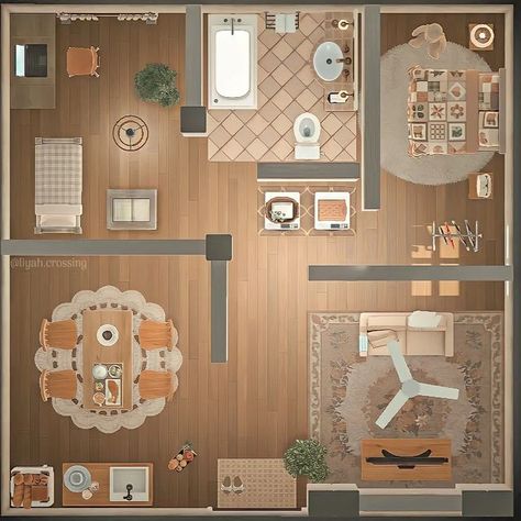 Fancy Bathroom, Acnh Cottagecore, Happy Home Designer, Animal Crossing Wild World, Animal Crossing Villagers, Animal Crossing Pocket Camp, Apartment Layout, Cottage Core Aesthetic, New Animal Crossing