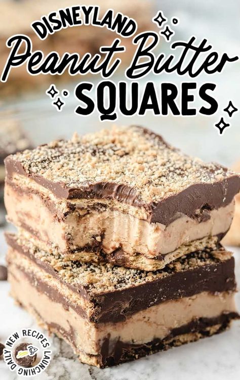 Disneyland Peanut Butter Squares - Spaceships and Laser Beams Baked Chocolate Pudding, Butter Squares, Peanut Butter Lasagna, Peanut Butter Squares, Chocolate Pie With Pudding, Making Peanut Butter, Spaceships And Laser Beams, Sandwich Bar, Chocolate Covered Peanuts