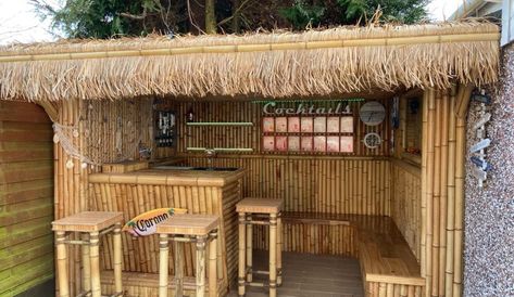 Bamboo Tiki Bar, Bamboo Restaurant, Bamboo Furniture Design, Outdoor Tiki Bar, Bamboo Wallpaper, Game Room Tables, Poker Tables, Bamboo Outdoor, Bahay Kubo