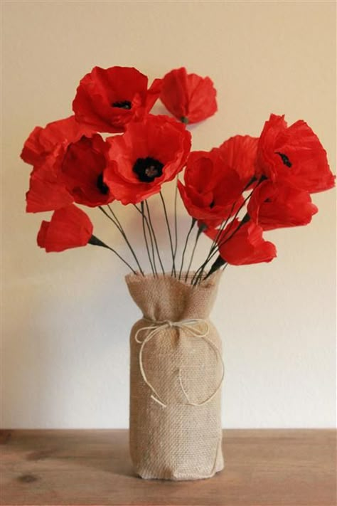 Blessed Blooms red poppies Red Poppy Decor, Poppy Flower Centerpiece, Red Poppy Centerpiece, Poppies Arrangement Floral Design, Red Poppies Bouquet, Red Flowers In Vase, Poppy Decorations Ideas, Red Poppy Bouquet, Poppy Centerpiece