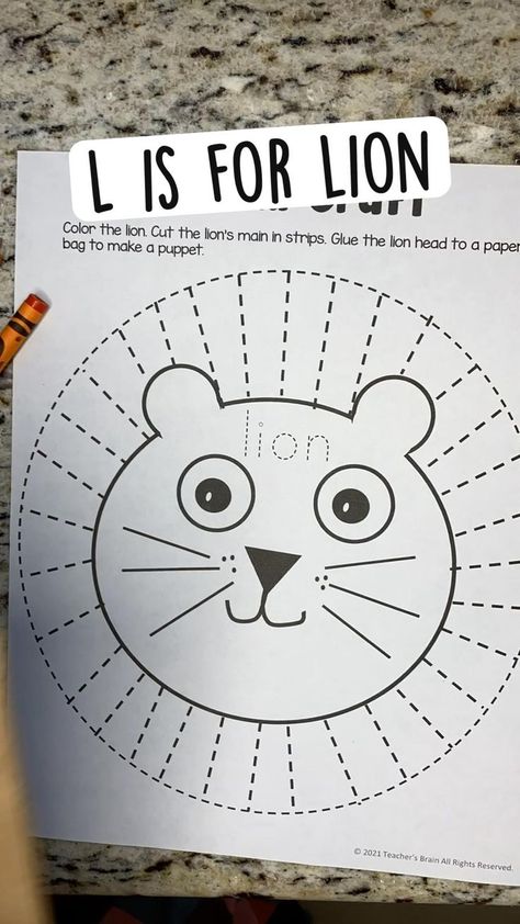 L is for Lion Alphabet Centers | Kindergarten activities, Preschool crafts, Preschool fun Mammals Crafts Preschool, L Crafts For Preschoolers, Fine Motor Skills Activities 4 Year, Letter L Crafts For Preschoolers, Letter L Activities For Preschool, Letter L Preschool, Letter L Activities, L Activities, Letter L Crafts