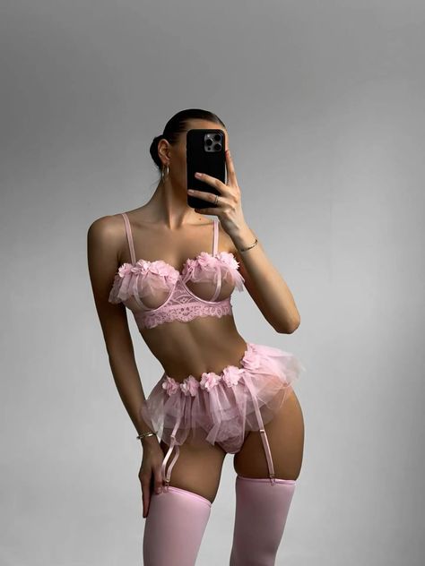 Feel irresistibly feminine in this delicate pink floral lingerie set, designed for those who love a touch of romance and seduction.
  #victoriasecretpink #victoriasecretangel #pinklover #luxurylingerie #romanticlingerie #bridallingerie #pinklingerie #sheerlingerie #boudoirfashion #sexylingerie #honeymoonlingerie #selflove Bunny Lingerie, Pink Babydoll, Floral Lingerie, Pink Lingerie, Victoria Secret Angels, White Lingerie, Red Lingerie, Wedding Lingerie, Bridal Lingerie