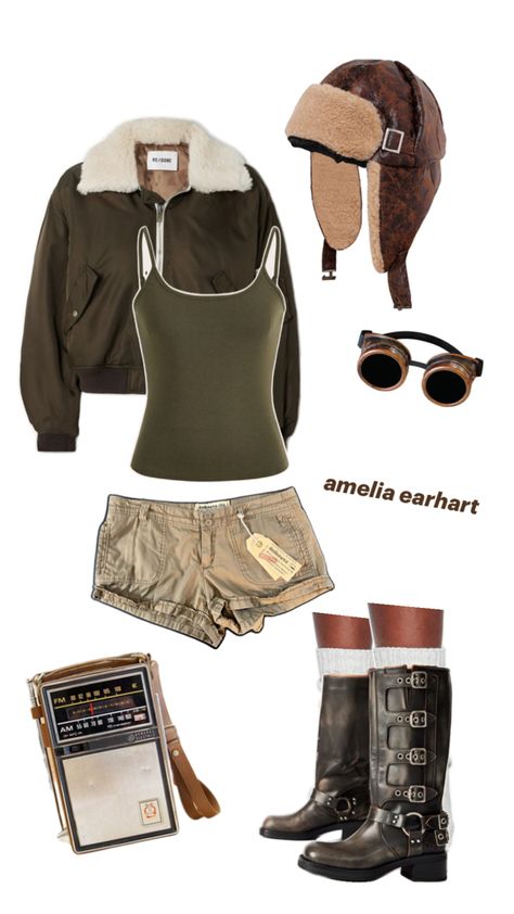 aesthetic halloween costume Amelia Earhart Costume, Amelia Earhart, Halloween Costume Outfits, Aesthetic Halloween, Unique Aesthetic, Pumpkin Carving, Halloween Costume, Halloween Costumes, Cute Outfits