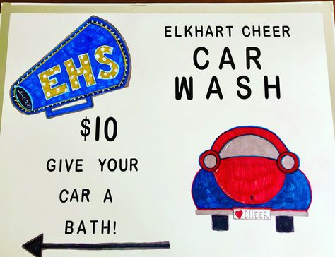 Car Wash Sign Ideas, Cheer Car Wash Posters Ideas, Car Wash Posters Ideas Diy, Car Wash Signs Posters, Carwash Posters Ideas, Car Wash Posters Ideas, Fundraiser Poster Ideas, Cheer Fundraisers, Homemade Posters