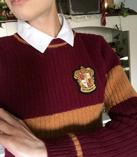 Gryffindor Quidditch sweater Gryffindor Outfit Aesthetic, Quidditch Sweater, Gryffindor Uniform, Gryffindor Outfit, Gryffindor Quidditch, Harry Potter Sweater, Hogwarts Uniform, Stile Harry Potter, Hogwarts Outfits