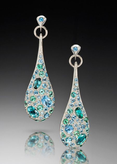 Dream Earrings, White Gold Drop Earrings, Award Winning Jewelry, Fancy Jewellery Designs, Tourmaline Earrings, Aquamarine Earrings, Fine Art Jewelry, Diamond Jewelry Designs, Brighton Jewelry