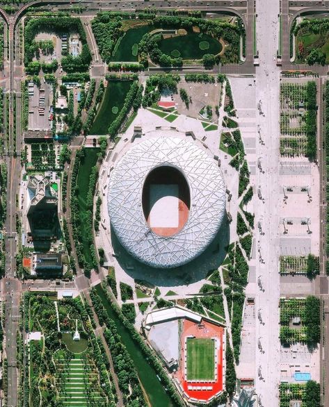 Overview Year in Review 2022 The 2022 Winter Olympics took place in February in Beijing, China, with opening and closing ceremonies held at Beijing National Stadium. The stadium’s impressive design consists of two independent structures: a red concrete seating bowl and an outer frame of interconnected steel, earning it the nickname “The Bird’s Nest.” Norway finished at the top of the Winter Olympics medal table, followed by Germany and China. 39.991400°, 116.390400° Source imagery: Maxar Concrete Seating, Beijing National Stadium, Arch Building, Beijing Olympics, Olympic Medals, National Stadium, Sports Complex, 2d Design, Year In Review