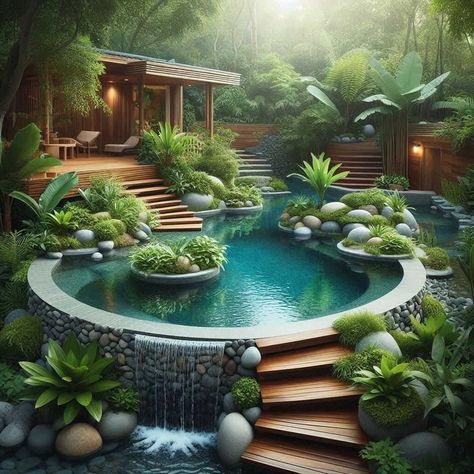 38 Small Backyard Pool Ideas: Maximizing Your Outdoor Oasis » HomeDecorFull Small Yard Pools, Small Pools For Small Yards, Cocktail Pools Small Backyards, Luxury Backyards, Small Pool Ideas, Small Pools Backyard, Small Swimming Pool, Small Backyard Pool Ideas, Cocktail Pool