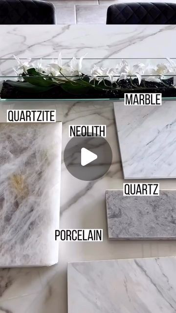 BLUR Design & Lifestyle on Instagram: "Considering turmeric stains EVERYTHING, testing it on different countertop types was essential. Porcelain and Neolith can be easily cleaned with glass cleaner, while for other materials, a mixture of equal parts baking soda and some vinegar works well. 🙌

We have quartzite, quartz, marble, porcelain, and Neolith counters all set up for testing—all sealed and ready to go.

Quartzite is a natural stone and very porous. Depending on where the slab is from, its porosity can vary greatly. But despite quartzite being generally durable, it’s prone to staining due to its natural makeup.

Marble, similar in terms of natural composition, is also porous and prone to staining as substances get trapped beneath the surface. While sealing marble is crucial, acids c Quartz Vs Quartzite Countertops, Porcelain Slabs Kitchen, Natural Stone Countertops Kitchen, Countertop Types, Outdoor Countertops, Quartz Stone Kitchen, Marble Quartz Countertop, Best Countertop Material, Quartzite Kitchen Countertops