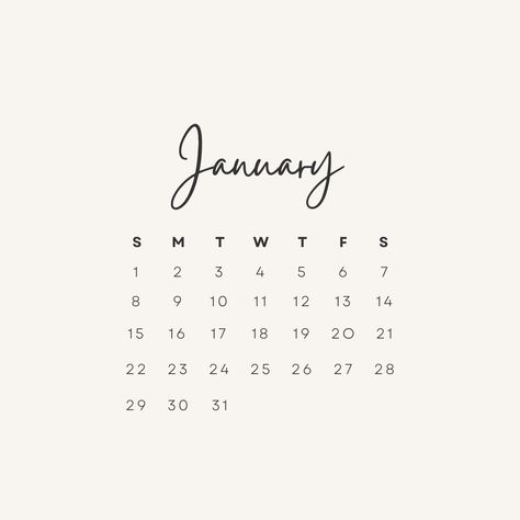 Free Canva Simple Aesthetic Monthly Calendar January Instagram Post Change colors or use it for your marketing or Instagram post. Free Canva Template. Find more at my website https://luciesindelkova.cz January Aesthetic Calendar, January Calendar Aesthetic, Aesthetic Monthly Calendar, Instagram Story Calendar, Calendar January, 달력 디자인, January Calendar, Simple Aesthetic, Yearly Calendar