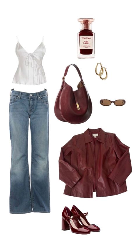 Outfit idea - red aesthetic #redaesthetic #outfitinspo #inspo #red #outfitidea #aesthetic #summer #cute Gilmore Girls Outfits, Essentials Clothing, Downtown Outfits, Swaggy Outfits, Aesthetic Outfit, Closet Fashion, Red Outfit, Aesthetic Summer, Red Aesthetic