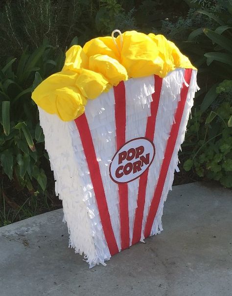 Ask us to list it in our Etsy store. Popcorn Pinata, Carnival Pinata, Circle Pinata Ideas, Spinning Pinata, Patron Pinata, Happy Birthday Friends, Piñata Ideas, Popcorn Party, Movie Birthday