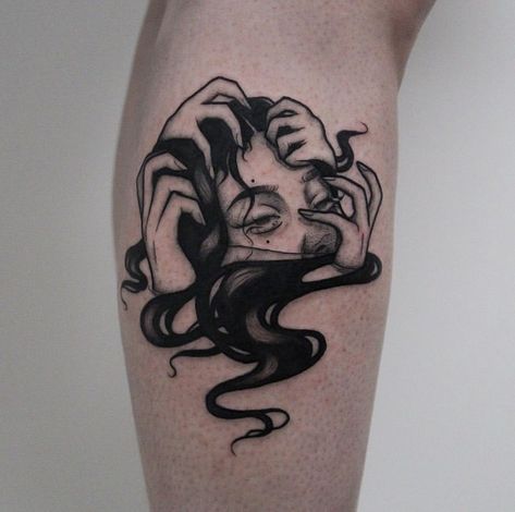 Pink Goth Tattoo, Split Personality Tattoo, 24 Tattoo, Theme Tattoo, Creepy Tattoos, Dope Tattoos For Women, Shirt Business, Discreet Tattoos, Aesthetic Tattoo