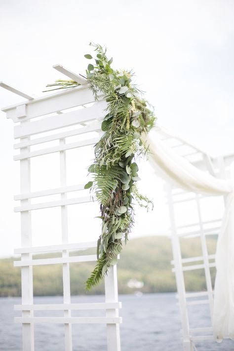 Fern and Eucalyptus Wedding Arch Garland Wedding Arch Eucalyptus, Eucalyptus Wedding Arch, Wedding Arch Garland, Eucalyptus Flower, Fern Wedding, Wedding Flowers Sunflowers, Satin Mermaid Wedding Dress, Reception Tablescapes, Earthy Wedding