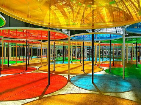 Urban Spaces Design, Grand Palais Paris, Daniel Buren, Urban Intervention, Urban Lighting, Shade Structure, Grand Palais, Canopy Outdoor, Urban Spaces