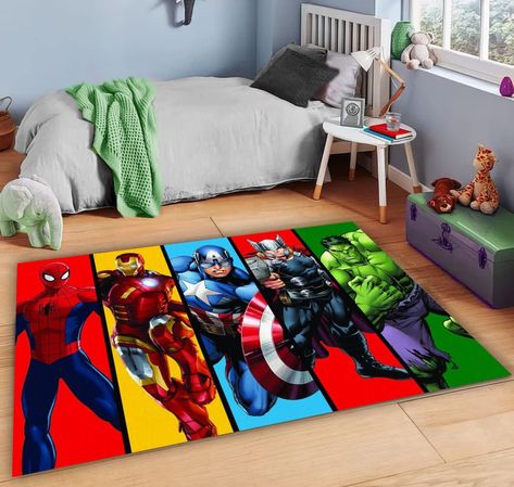 Avengers Design, Rug Boys Room, Spiderman Rug, Boys Room Rug, Boys Room Rugs, Spiderman Kids, Superhero Gifts, Rug Kids Room, Rug Abstract