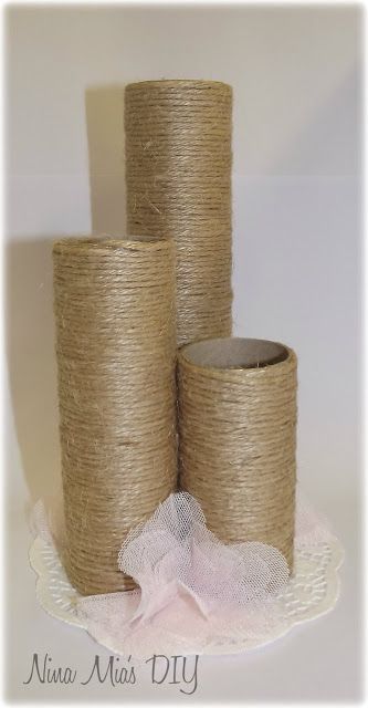 twine wrapped tissue rolls Tissue Roll Diy, Tissue Roll Crafts, Music Classroom Decor, Tissue Paper Roll, Cardboard Rolls, Wrapping Paper Rolls, Paper Roll Crafts, Art Storage, Diy Vase