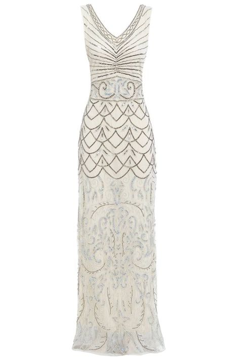 Eva Off White Beaded Flapper Dress 1920s Gatsby Inspired Gatsby Inspired Dress, Gatsby Wedding Dress, 1920s Wedding Dress, Beaded Flapper Dress, Great Gatsby Dresses, Embellished Wedding Dress, Vintage Style Wedding Dresses, Gatsby Dress, Hollywood Style