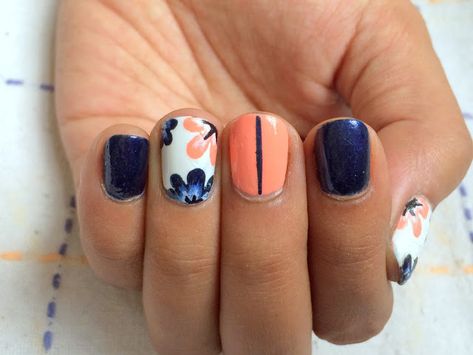 Soring Nails, Navy Nails Design, Peach Nail Art, Ivory Nails, Blue Gel Nails, Royal Blue Nails, Navy Nails, Mauve Nails, Navy Blue Nails