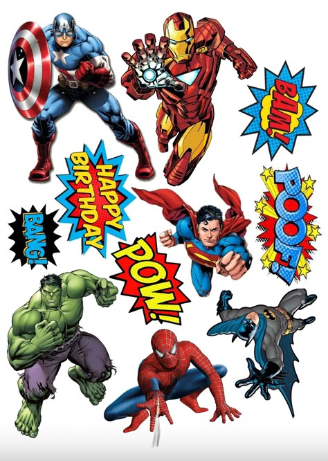 Marvel Birthday Cake, Avengers Cake Topper, Avengers Birthday Party Decorations, Superhero Cake Toppers, Avengers Cake, Spiderman Birthday Cake, Marvel Birthday Party, Avengers Theme, Photo Cake Topper