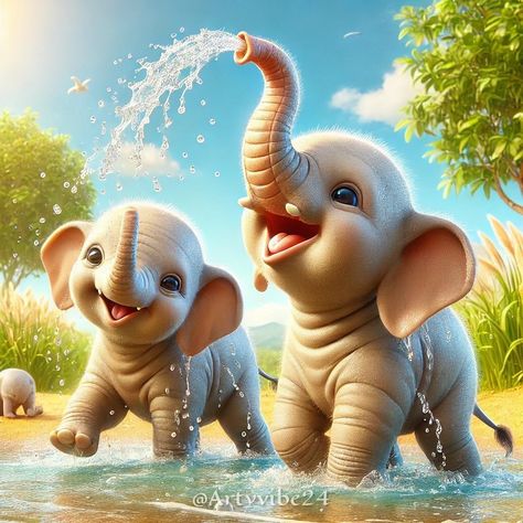 🌼Funny Day🌼 Elephant Cartoon Images, Messy Mind, Bal Ganesh, Elephant Cartoon, Glasses Ideas, Elephant Wallpaper, Funny Elephant, Animal Images, Cartoon Elephant