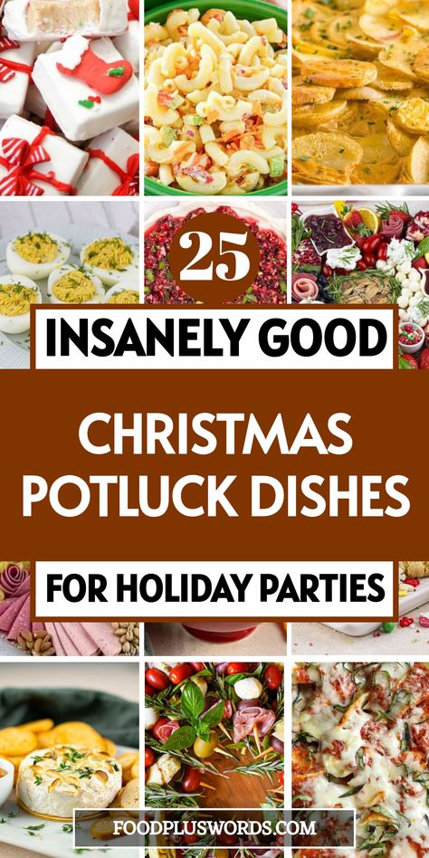 Are you ready to impress everyone at the holiday potluck with your cooking skills? Look no further - these Christmas Potluck Dishes are so yummy, they'll have your friends and family coming back for seconds! Whether you're a fan of traditional dishes or prefer to bring something unique to the table, we've got you covered.  | best christmas potluck dishes | Holiday Potluck Recipes | Holiday Potluck Ideas | Christmas Dishes Food Holiday Parties | Christmas Dishes Food Holiday Parties, Potluck Ideas Christmas, Potluck Dishes Easy, Easy Christmas Potluck Ideas, Christmas Dishes Food, Holiday Potluck Ideas, Christmas Potluck Dishes, Christmas Party Fingerfood Ideas, Christmas Potluck Ideas