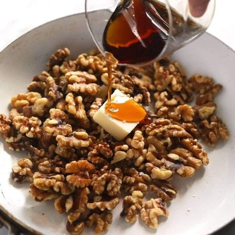 Candied Walnuts Recipe (Quick + Easy!) - Fit Foodie Finds Candid Walnuts Recipes, Walnut Candy, Candied Walnuts Recipe, Candied Walnut Recipe, Walnuts Recipe, Fit Foodie Finds, Salad Toppers, Walnut Recipes, Fit Foodie