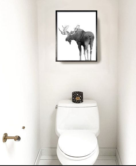 Bear Bathroom Decor, Rubber Duck Bathroom, Minimalist Toilets, Duck Bathroom, Country Poster, Woodland Animal Wall Art, Cute Wildlife, Cabin Bathroom, Bathroom Stuff