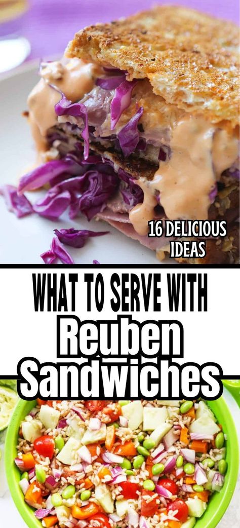 Collage of Reuben sandwich at top and overhead shot of couscous salad at bottom. Reuben Sandwiches, Side Dish Ideas, Pairing Ideas, Sandwich Sides, Reuben Sandwich, Dish Ideas, Slow Cooker Roast, Best Side Dishes, Reduce Food Waste