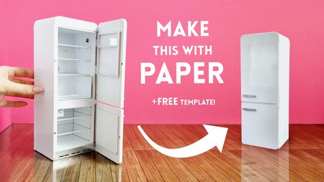 Simplystella Miniatures: Miniature FRIDGE for BARBIE DOLLS | Make a DOLLHO... Barbie House Furniture Free Printable, Miniature Fridge, Dolls And Dollhouses, Barbie House Furniture, Diy Miniatures, Mini Furniture, Doll House Plans, Diy Dollhouse Furniture Easy, Diy Jar Crafts