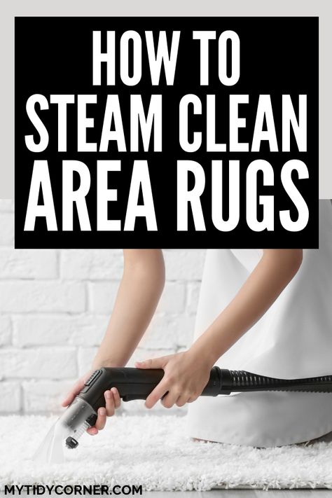 Here is a simple guide on how to steam clean an area rug. Steam cleaning area rugs helps to get rid of dirt, stains and unpleasant odors. You will find these easy steam cleaning tips for carpet helpful if you are looking to diy steam clean area rug. Learn how to steam clean a carpet. Steam Cleaning Area Rugs, Rug Cleaning Hacks, Clean Area Rug, Rug Cleaning Solution, Carpet Steam Cleaner, Steam Vacuum, Area Rugs Diy, Carpet And Upholstery Cleaner, Cleaning Area Rugs