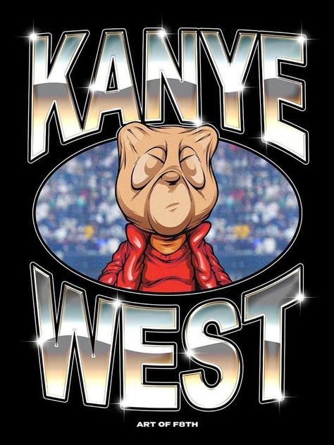 Kanye West Graphic Design, Kanye West Poster Vintage, Kanye West Logo, Kanye West Design, Kanye West Poster, Vintage Tshirt Design, Rapper Wallpaper Iphone, Desain Editorial, Music Poster Design