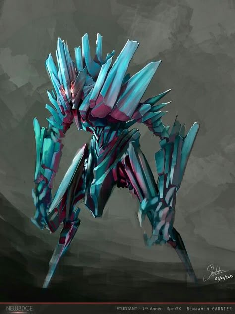 Crystal Monster Fantasy Art, Crystal Golem Concept Art, Crystal Humanoid Art, Cute Alien Concept Art, Crystal Monster Concept Art, Dnd Crystal Monster, Crystal Monster Art, Crystal Creature Art, Crystal Humanoid