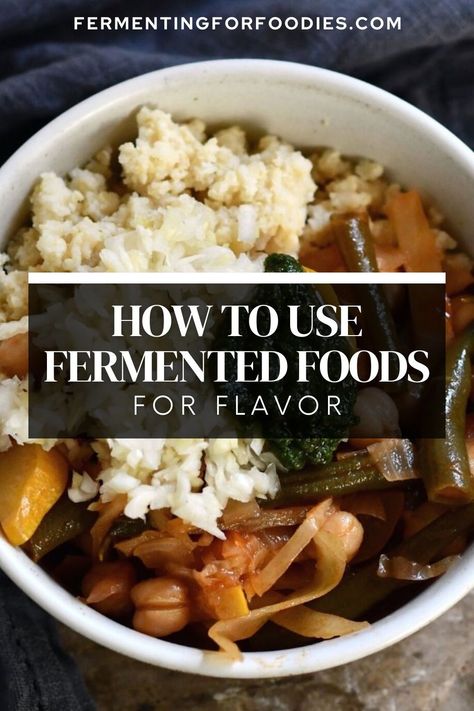 Learn how to use fermented foods to add acidity and umami flavors to your meals. Flavor Pairing, Fermented Vegetables, Probiotic Foods, Healthy Gluten Free Recipes, Fiber Foods, Balanced Meals, Fermented Foods, Fermenting, Vegan Recipes Healthy