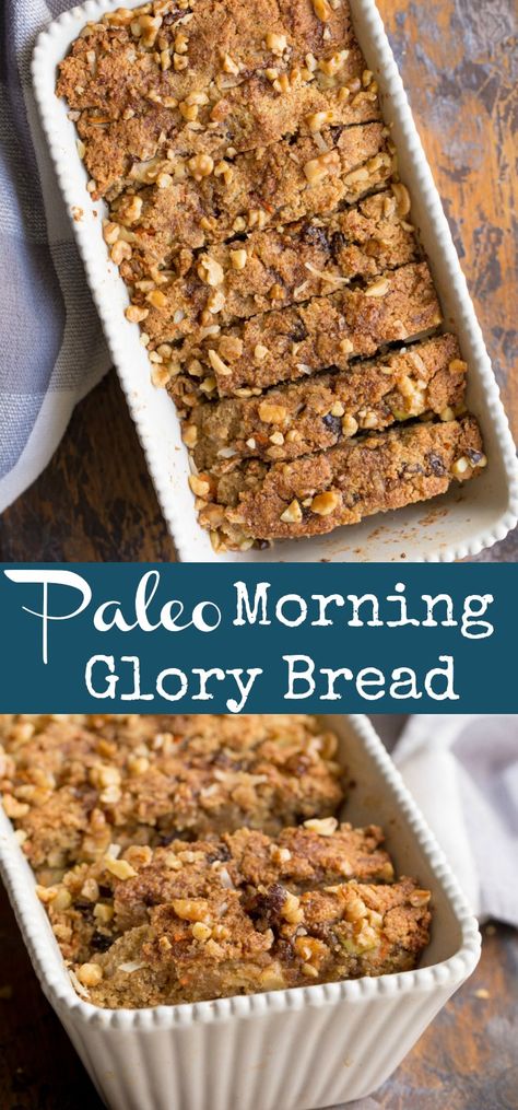 Morning Glory Bread, Easy Paleo Bread, Paleo Bread Recipe, Snack On The Go, Healthy Sweet Snacks, Paleo Bread, Paleo Baking, Easy Paleo, Paleo Snacks