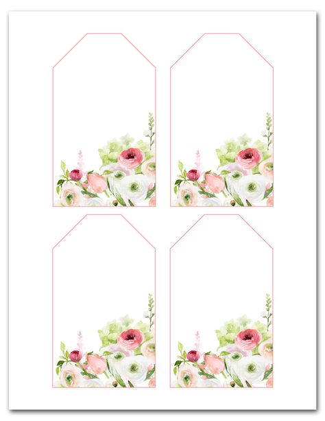 Watercolor Floral Gift Tags | Print Pretty Cards Wedding Gift Tags Printable Free, Flower Tags Printable Free, Gift Tag Template Free Printable, Gift Tag Template Free, Tag Template Free, Printable Tags Template, Blank Gift Tags, Free Printable Gifts, Free Printable Tags