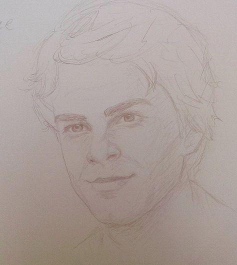 Kol Mikaelson Drawing, Tvdu Drawings, Tyler Vampire Diaries, Sketching Faces, Nate Buzolic, Vampire Drawings, Nathaniel Buzolic, Vampire Diaries Poster, Kol Mikaelson