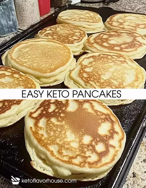 Easy Keto Pancakes Recipe Light Food Recipes, Rice Flour Pancakes, Trim Healthy Mama Breakfast, Low Carb Easy Recipes, No Carb Food, Insulin Resistance Diet Recipes, Low Carb Pancake Recipe, Best Keto Pancakes, Pancakes Fluffy