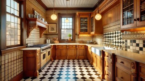 1930s Kitchens: Everything You Need to Know About Classic Styles | ArchitectureCourses.org 1930 Interior Design 1930s House, 40s Interior Design, 20s Kitchen, 1920s Kitchen Original, 1930 Interior Design, Old School Kitchen, 30s Kitchen, 1930 Kitchen, 1940 Kitchen