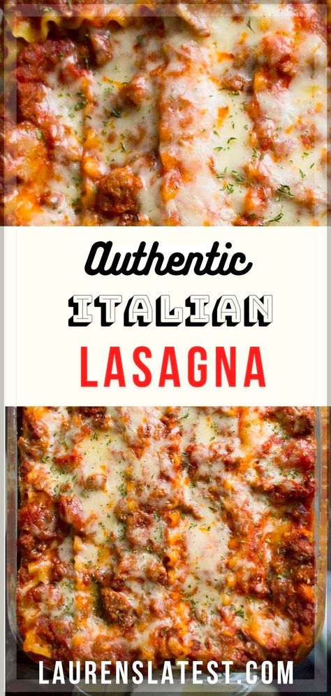 This is hands down The Best Lasagna Recipe Ever! Easy, cheesy, meaty and so so delicious! It’s the quintessential recipe for feeding a large family or bringing to a potluck. Layer up the hearty meat sauce, different cheeses, and lasagna pasta and then bake until hot and bubbly. Authentic Lasagna Recipe, Best Lasagna Recipe Ever, Authentic Italian Lasagna, Beef Lasagna Recipe, Homemade Lasagna Recipes, The Best Lasagna, Italian Lasagna, Best Lasagna, Best Lasagna Recipe