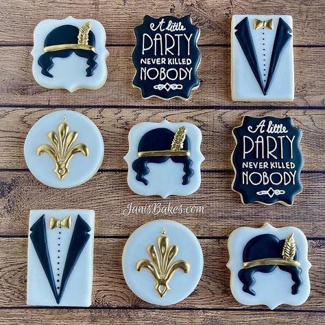 Gatsby/1920s Style | janisbakes Art Deco Cookies, Speakeasy Cookies, 1920s Desserts Roaring 20s, 1920s Cookies, Art Deco Cookies Decorated, Gatsby Cookies Decorated, Gatsby Cookies Roaring 20s, Great Gatsby Cookies Decorated, Gatsby Cookies