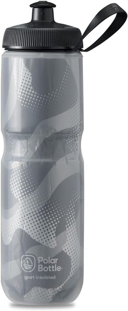 Amazon.com : Polar Bottle Sport Insulated Water Bottle - BPA-Free, Sport & Bike Squeeze Bottle with Handle (Contender - Charcoal & Silver, 24 oz) : Sports & Outdoors Squeeze Water Bottle, Paint Bike, Branded Water Bottle, Leak Proof Water Bottle, Bike Water Bottle, Gallon Water Bottle, Best Mountain Bikes, Metal Water Bottle, Sport Bike