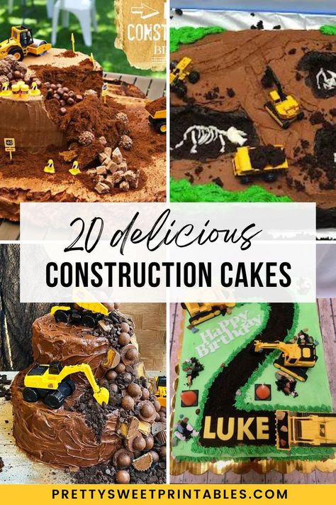 diy construction birthday cake ideas Construction Cake Ideas, Kids Construction Cake, Dump Truck Birthday Cake, Construction Birthday Party Cakes, Construction Party Cakes, Construction Theme Cake, Construction Birthday Party Food, Construction Birthday Cake, Second Birthday Cakes