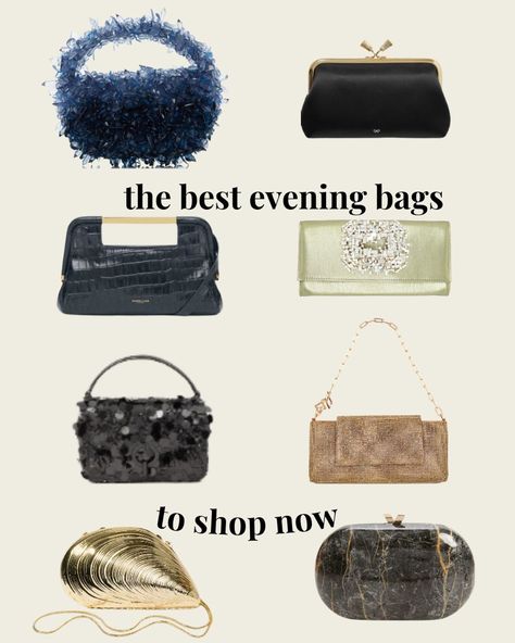 The Best Evening Bags To Shop Now Luxury Evening Bags, Holiday Evening Bags, Chic Evening Bags, Late Night Dinner, Evening Accessories, Black Evening Bag, Sequin Bag, Nina Shoes, Holiday Bag