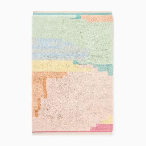 Kid Bedrooms, Kid Friendly Rugs, West Elm Kids, Playroom Rug, Rainbow Rug, Pastel House, Pastel Rug, Email Branding, Furniture Trends