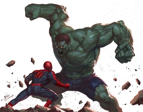 Spiderman Vs Hulk, All Spiderman, The Incredible Hulk, Hulk Smash, The Hulk, Hulk Marvel, Marvel Comics Art, Marvel Vs, Incredible Hulk