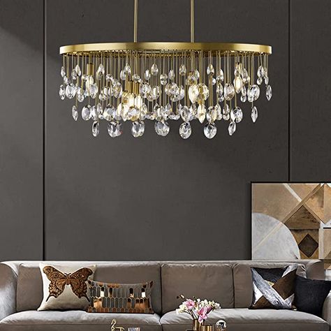 Luxury Living Room Pendant Lights, Modern Crystal Chandelier Bedroom, Chandelier Luxury, Light For Dining Room, Modern Crystal Chandelier, Gold Chandelier, Pendant Ceiling Light, Dining Room Living Room, Modern Room